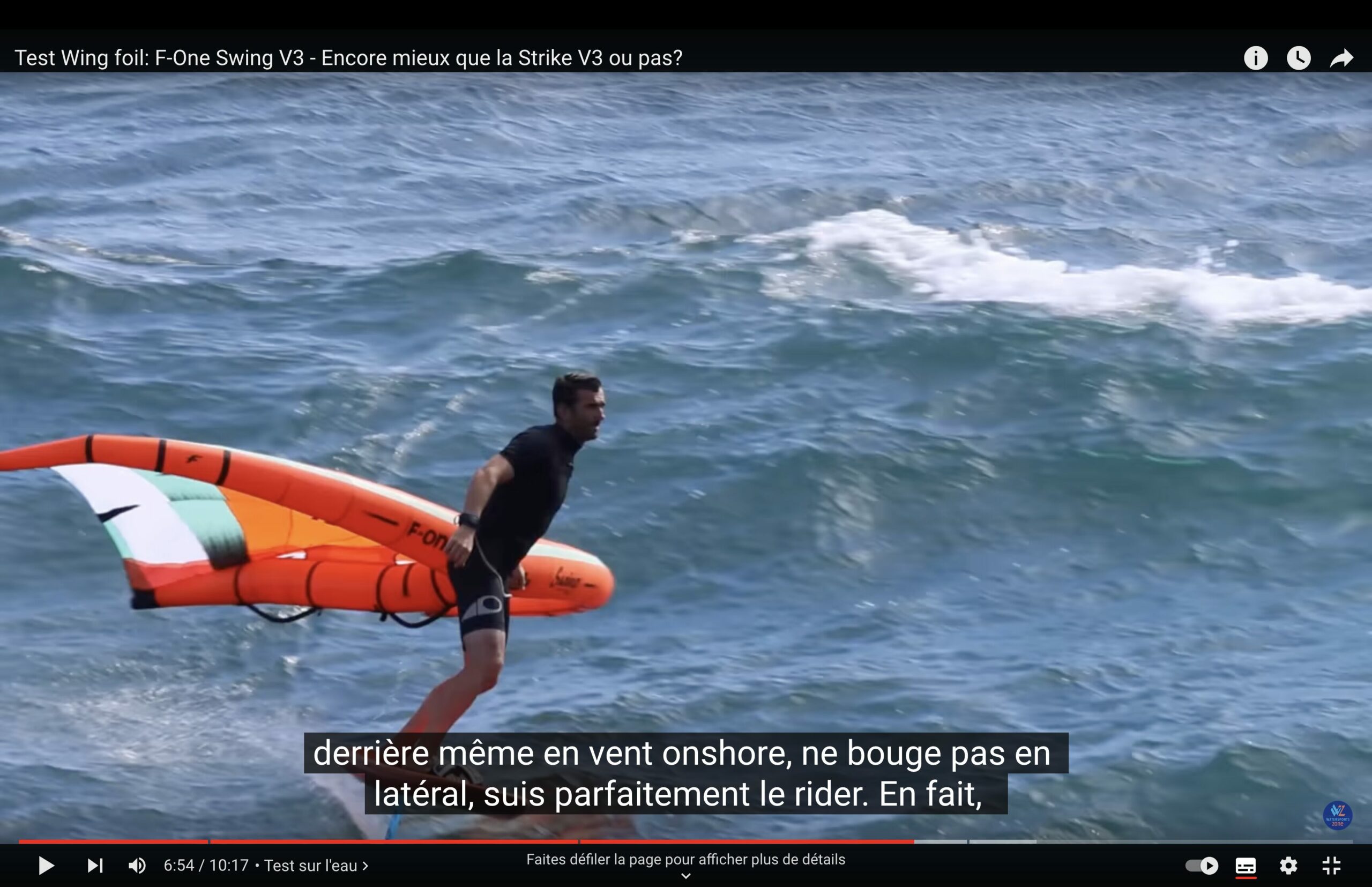 Test des wings par Watersports Zone